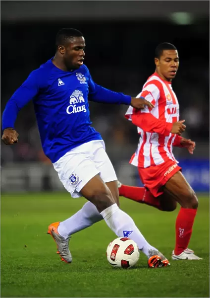Three Strikers in Action: Victor Anichebe for Everton and Alex Terra for Melbourne Hearts