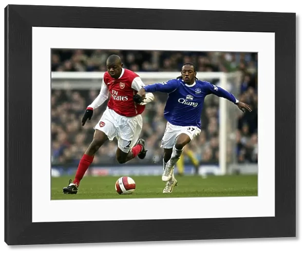 Everton v Arsenal - Manuel Fernandes and Arsenals Abou Diaby