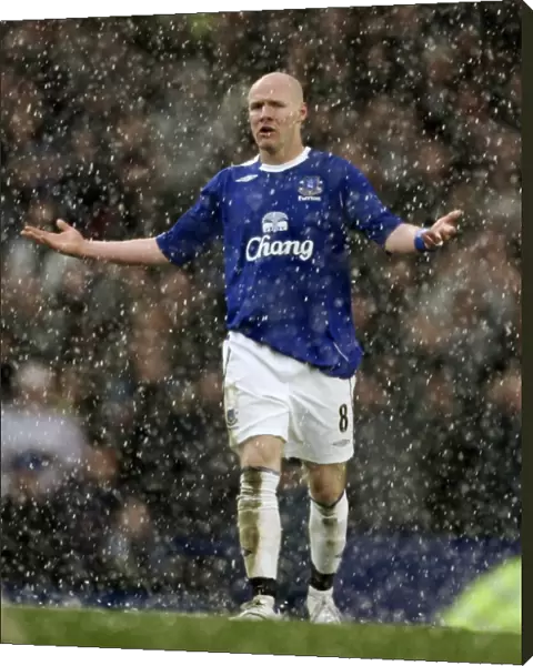Evertons Johnson gestures during their English Premier League soccer match against Arsenal in Liver