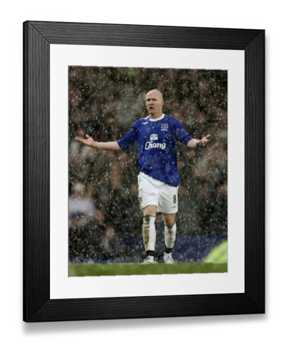 Framed Print : Evertons Johnson gestures during their English Premier League soccer match against Arsenal in Liver Framed Print : Evertons Johnson gestures during their English Premier League soccer match against Arsenal in Liver