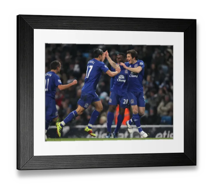 Framed Print : Everton's Glorious Moment: Tim Cahill and Leighton Baines Celebrate Their Goals Against Manchester City (2010) Framed Print : Everton's Glorious Moment: Tim Cahill and Leighton Baines Celebrate Their Goals Against Manchester City (2010)