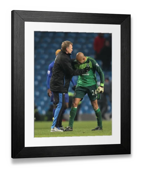 Framed Print : Everton's Historic Victory Over Manchester City: Moyes and Howard's Triumph (2010) Framed Print : Everton's Historic Victory Over Manchester City: Moyes and Howard's Triumph (2010)