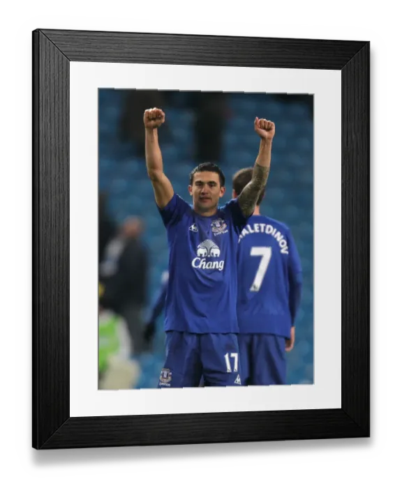 Framed Print : Tim Cahill's Euphoric Moment: Manchester City vs. Everton, Barclays Premier League (20 December 2010) Framed Print : Tim Cahill's Euphoric Moment: Manchester City vs. Everton, Barclays Premier League (20 December 2010)