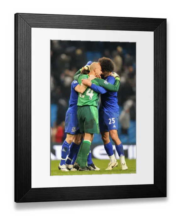 Framed Print : Everton's Triumph: Tim Howard and Teammates Rejoice in Victory Over Manchester City (December 2010) Framed Print : Everton's Triumph: Tim Howard and Teammates Rejoice in Victory Over Manchester City (December 2010)