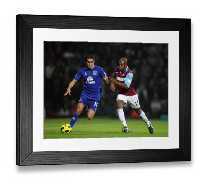 Framed Print : Battle for the Ball: Tim Cahill vs. Luis Boa Morte - Everton vs. West Ham United, Premier League Rivalry (Upton Park, 2010) Framed Print : Battle for the Ball: Tim Cahill vs. Luis Boa Morte - Everton vs. West Ham United, Premier League Rivalry (Upton Park, 2010)