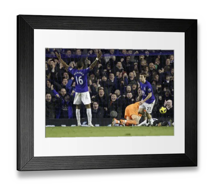 Framed Print : Everton's Double Strike: Seamus Coleman's Goal and Spurs Disappointment (Everton v Tottenham Hotspur, Barclays Premier League, Goodison Park, 05 January 2011) Framed Print : Everton's Double Strike: Seamus Coleman's Goal and Spurs Disappointment (Everton v Tottenham Hotspur, Barclays Premier League, Goodison Park, 05 January 2011)