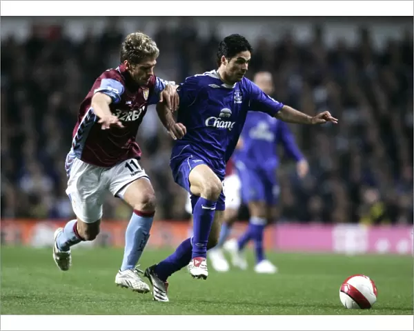 Aston Villa v Everton Stilian Petrov in action against Mikel Arteta