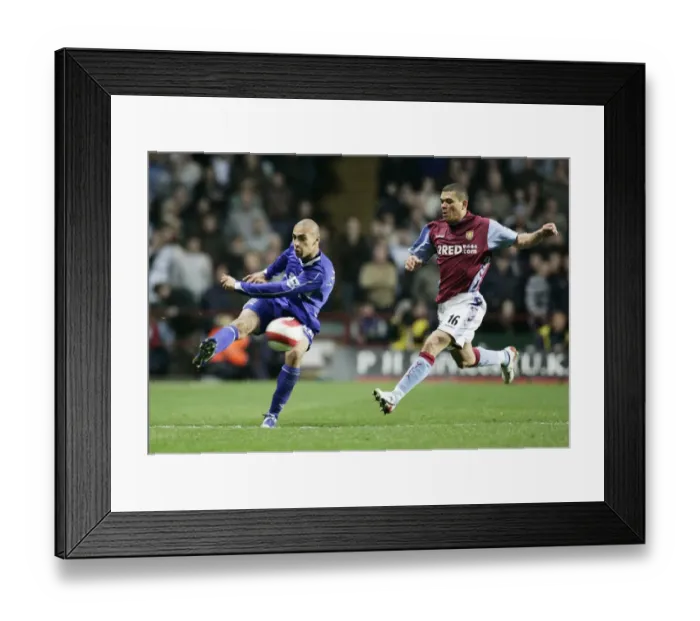 Framed Print : Aston Villa v Everton James Vaughan in action against Wilfred Bouma Framed Print : Aston Villa v Everton James Vaughan in action against Wilfred Bouma