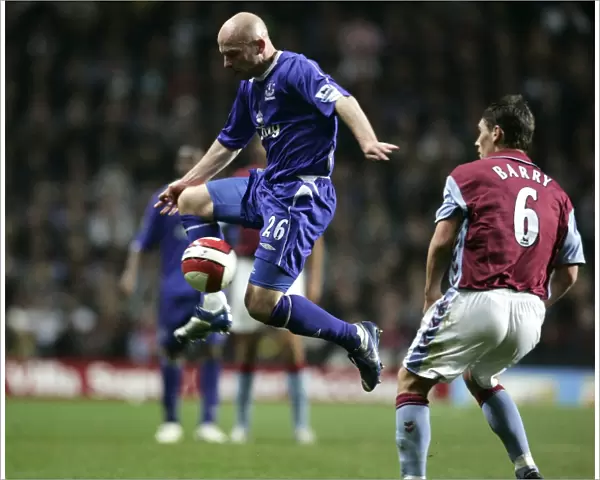 Aston Villa v Everton Lee Carsley in action against Gareth Barry
