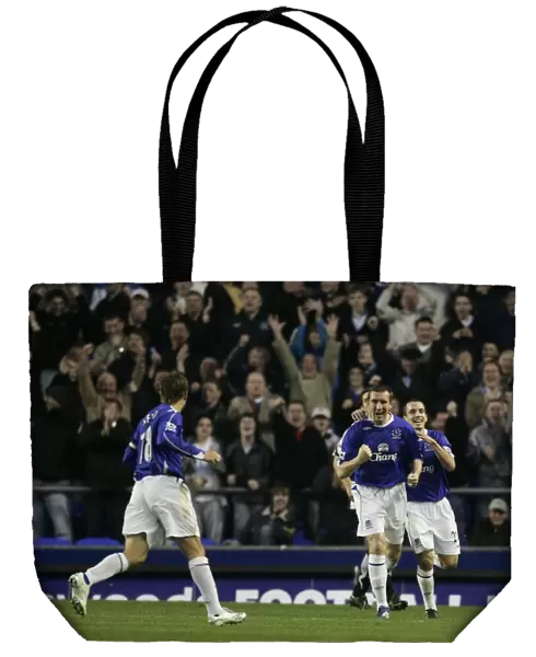 Everton v Fulham Alan Stubbs celebrates scoring for Everton
