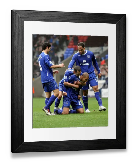 Framed Print : Everton's James Vaughan Celebrates Thrilling Goal Against Bolton Wanderers in FA Barclays Premiership (2007) Framed Print : Everton's James Vaughan Celebrates Thrilling Goal Against Bolton Wanderers in FA Barclays Premiership (2007)