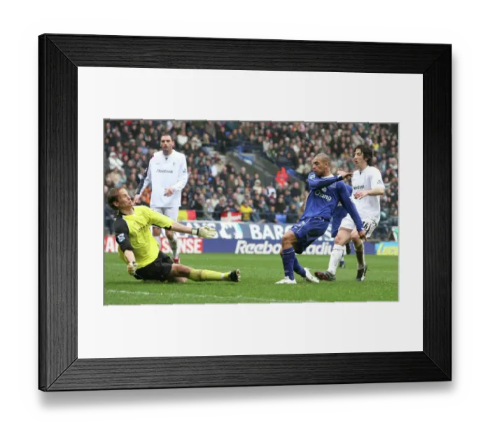 Framed Print : Bolton Wanderers v Everton James Vaughan scores the first goal for Everton Framed Print : Bolton Wanderers v Everton James Vaughan scores the first goal for Everton