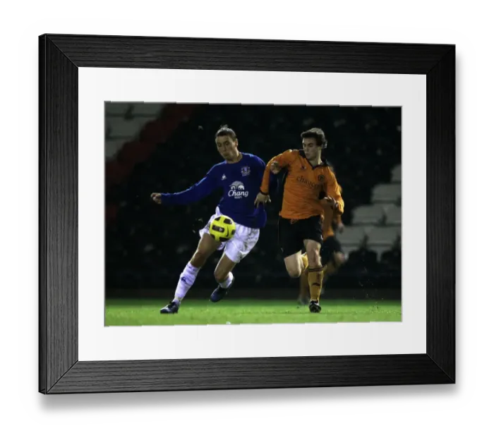 Framed Print : FA Youth Cup: Everton's Thomas Donegan vs. Wolverhampton Wanderers Jack Price - A Showdown at Stobart Stadium