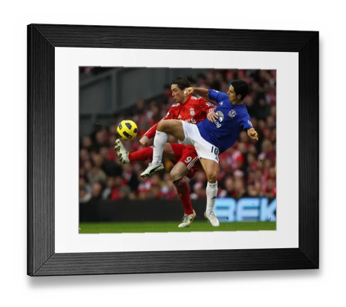 Framed Print : Intense Rivalry: Arteta vs Torres at Anfield - Liverpool vs Everton, Barclays Premier League (16 January 2011)