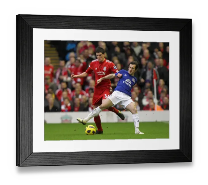 Framed Print : Clash at Anfield: A Premier League Battle – Martin Kelly (Liverpool) vs. Leighton Baines (Everton), 16 January 2011