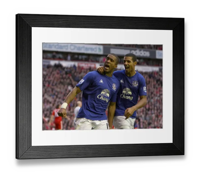 Framed Print : Dramatic Equalizer: Distin and Beckford Strike Back for Everton at Anfield (January 16, 2011) Framed Print : Dramatic Equalizer: Distin and Beckford Strike Back for Everton at Anfield (January 16, 2011)