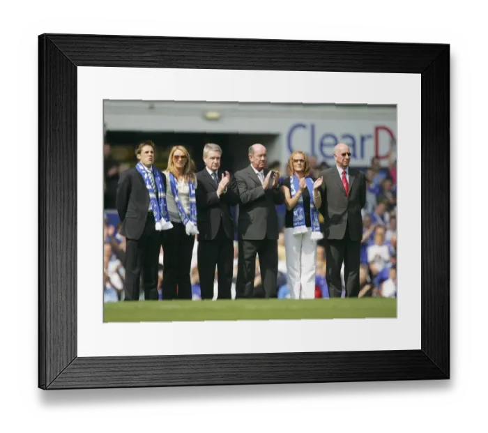 Framed Print : A Classic Encounter: Bobby Charlton's Visit to Goodison Park with Everton's Jimmy, Mandy, and Keely - Everton vs Manchester United Framed Print : A Classic Encounter: Bobby Charlton's Visit to Goodison Park with Everton's Jimmy, Mandy, and Keely - Everton vs Manchester United