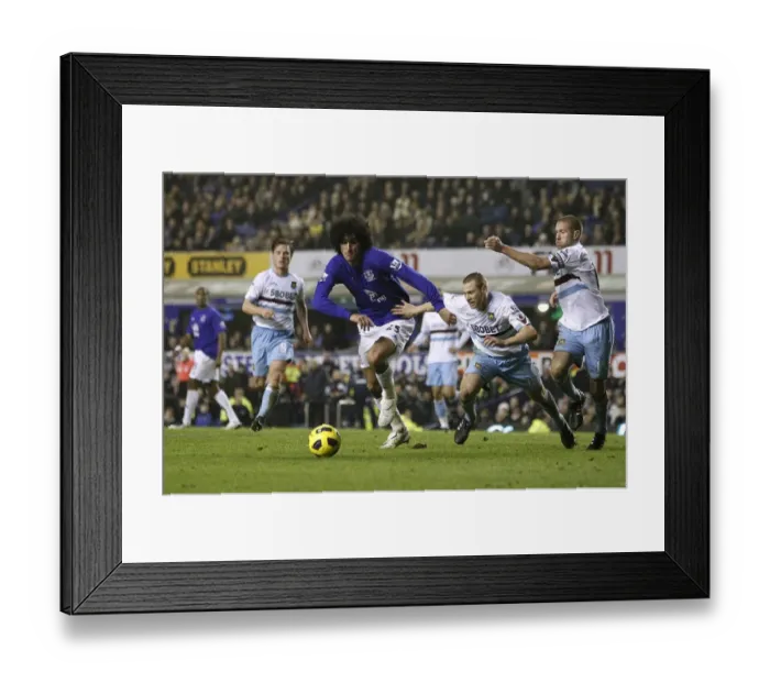Framed Print : Battle at Goodison Park: Fellaini's Intense Clash with Upson and Spector (Everton vs West Ham Premier League, January 2011) Framed Print : Battle at Goodison Park: Fellaini's Intense Clash with Upson and Spector (Everton vs West Ham Premier League, January 2011)