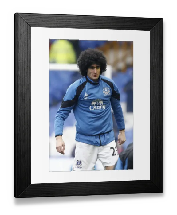 Framed Print : Marouane Fellaini in Action: Everton vs. West Ham United, Barclays Premier League (Goodison Park, 2011)