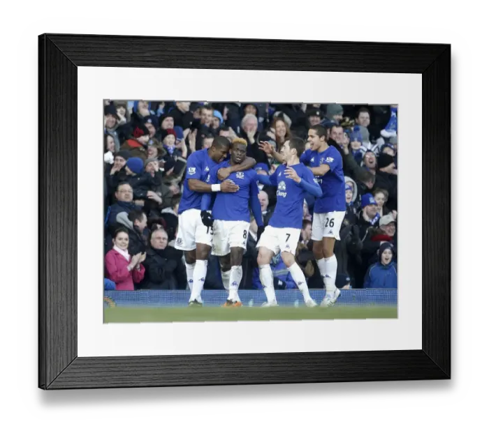 Framed Print : Everton's Louis Saha Scores First Goal Against Chelsea in FA Cup Fourth Round, Surrounded by Team Mates Framed Print : Everton's Louis Saha Scores First Goal Against Chelsea in FA Cup Fourth Round, Surrounded by Team Mates