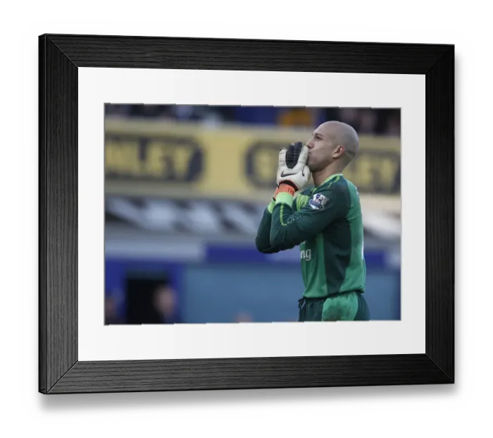 Framed Print : Tim Howard's Heroic Performance: Everton vs. Chelsea in the FA Cup (4th Round, 29 January 2011)