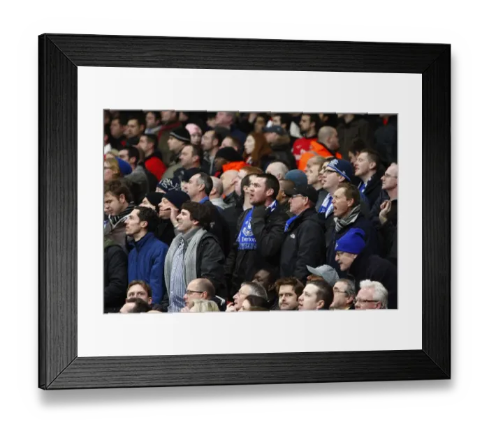 Framed Print : Evertonians Unyielding Spirit: Everton Fans at Emirates Stadium (01 February 2011), Arsenal vs Everton, Barclays Premier League Framed Print : Evertonians Unyielding Spirit: Everton Fans at Emirates Stadium (01 February 2011), Arsenal vs Everton, Barclays Premier League