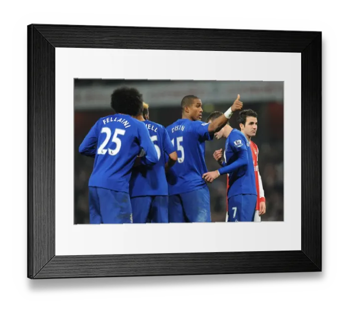 Framed Print : Distin at the Heart: Everton vs Arsenal, Premier League Clash (01 February 2011) Framed Print : Distin at the Heart: Everton vs Arsenal, Premier League Clash (01 February 2011)