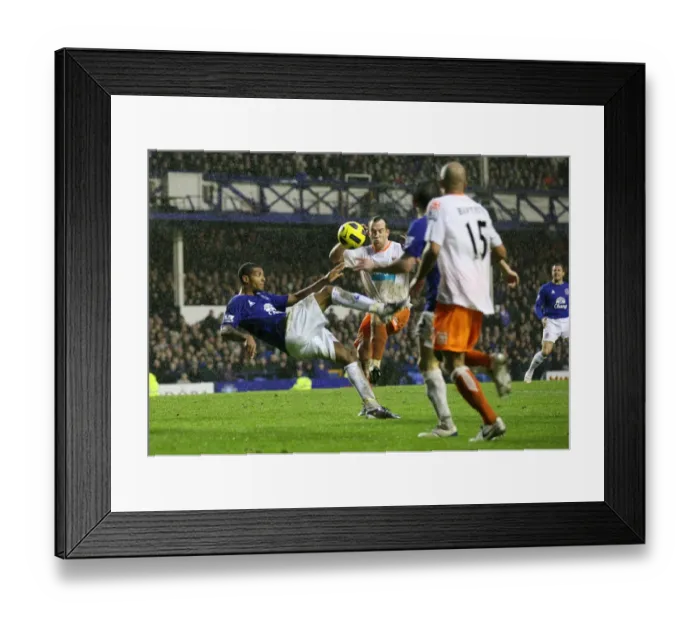 Framed Print : Jermaine Beckford's Determined Shot: Everton FC vs Blackpool, Barclays Premier League, Goodison Park (5 February 2011) Framed Print : Jermaine Beckford's Determined Shot: Everton FC vs Blackpool, Barclays Premier League, Goodison Park (5 February 2011)