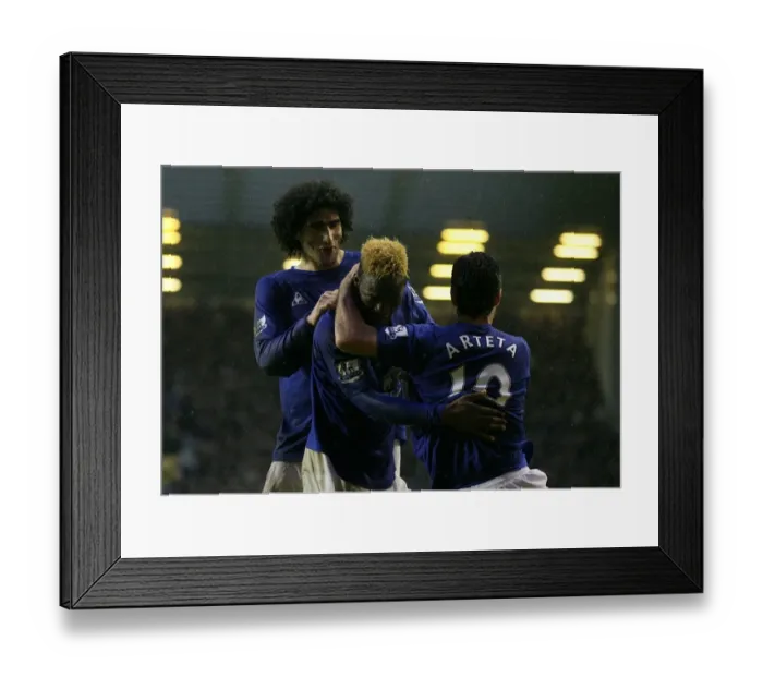 Framed Print : Five-Star Everton: Saha, Fellaini, and Arteta's Jubilant Celebration of Their Fifth Goal vs. Blackpool (Everton vs. Blackpool, Barclays Premier League, Goodison Park, 05 February 2011) Framed Print : Five-Star Everton: Saha, Fellaini, and Arteta's Jubilant Celebration of Their Fifth Goal vs. Blackpool (Everton vs. Blackpool, Barclays Premier League, Goodison Park, 05 February 2011)