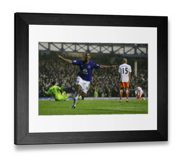 Framed Print : Everton's Jermaine Beckford: A Celebration of Four Goals Against Blackpool (5 February 2011) Framed Print : Everton's Jermaine Beckford: A Celebration of Four Goals Against Blackpool (5 February 2011)