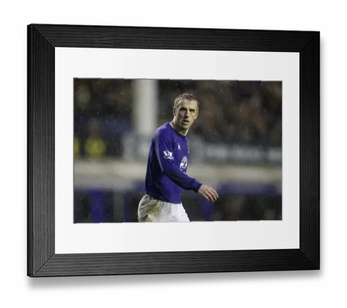 Framed Print : Phil Neville at Goodison Park: Everton's Battle Against Blackpool (5 February 2011), Barclays Premier League Framed Print : Phil Neville at Goodison Park: Everton's Battle Against Blackpool (5 February 2011), Barclays Premier League