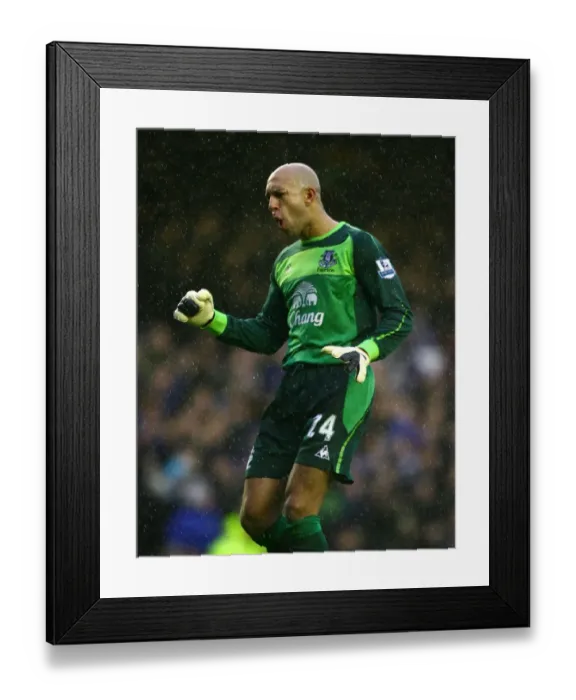 Framed Print : Tim Howard and Louis Saha: Exulting in Everton's Thrilling Opening Goal vs. Blackpool (February 2011) Framed Print : Tim Howard and Louis Saha: Exulting in Everton's Thrilling Opening Goal vs. Blackpool (February 2011)