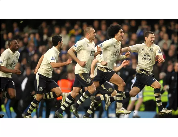 Everton's Historic FA Cup Upset: Phil Neville's Epic Penalty at Stamford Bridge (19 February 2011) - Everton Players Celebrate