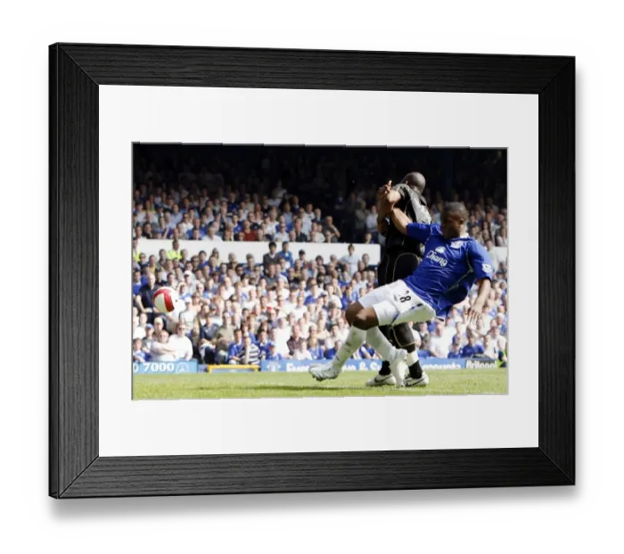 Framed Print : Determined Strike: Victor Anichebe Scores for Everton Against Portsmouth at Goodison Park, FA Barclays Premiership, May 5, 2007 Framed Print : Determined Strike: Victor Anichebe Scores for Everton Against Portsmouth at Goodison Park, FA Barclays Premiership, May 5, 2007