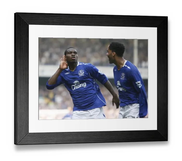 Framed Print : Joseph Yobo's Double: Everton's Second Goal vs. Portsmouth in FA Barclays Premiership (5 / 5 / 07)