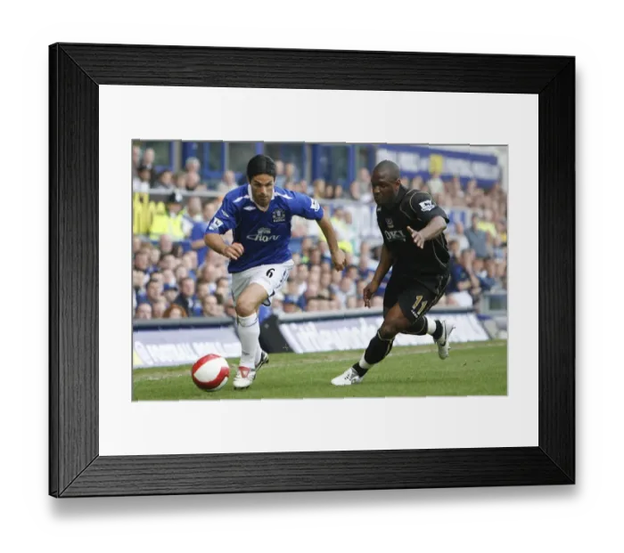 Framed Print : Everton vs Portsmouth Rivalry: Mikel Arteta vs Noel Pamarot Clash (FA Barclays Premiership, Goodison Park, 5th May 2007)