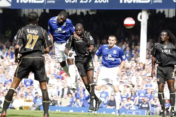 Everton v Portsmouth - Joseph Yobo scores his sides second goal
