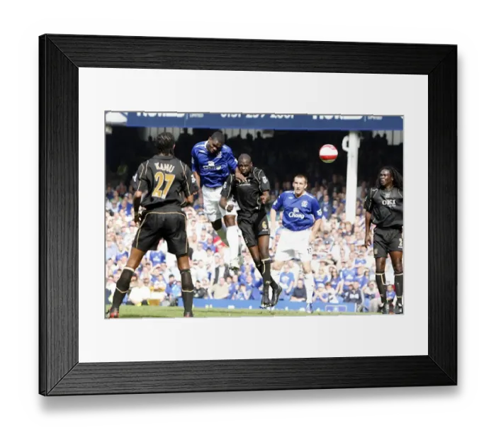 Framed Print : Everton v Portsmouth - Joseph Yobo scores his sides second goal