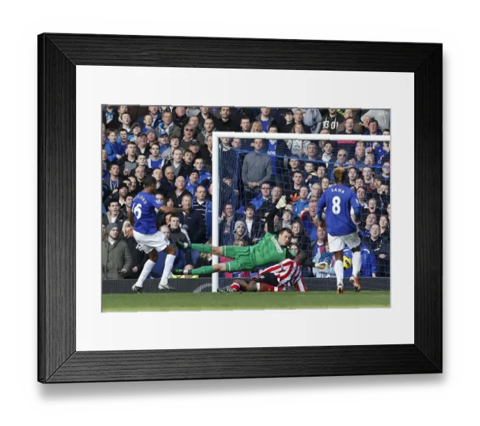 Framed Print : Jermaine Beckford's Brace: Everton's 2-0 Victory Over Sunderland (Premier League, Goodison Park, 2011)