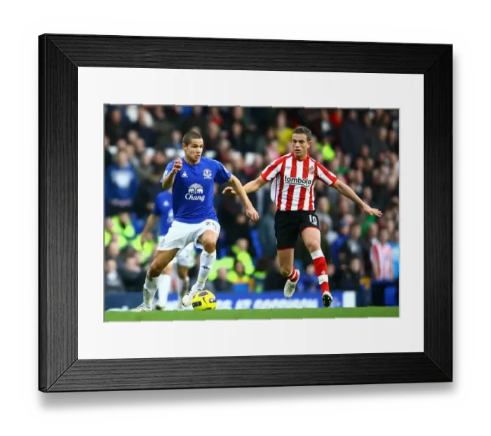 Framed Print : Henderson vs. Rodwell: Clash at Goodison Park - Everton vs. Sunderland, Barclays Premier League (26 February 2011)