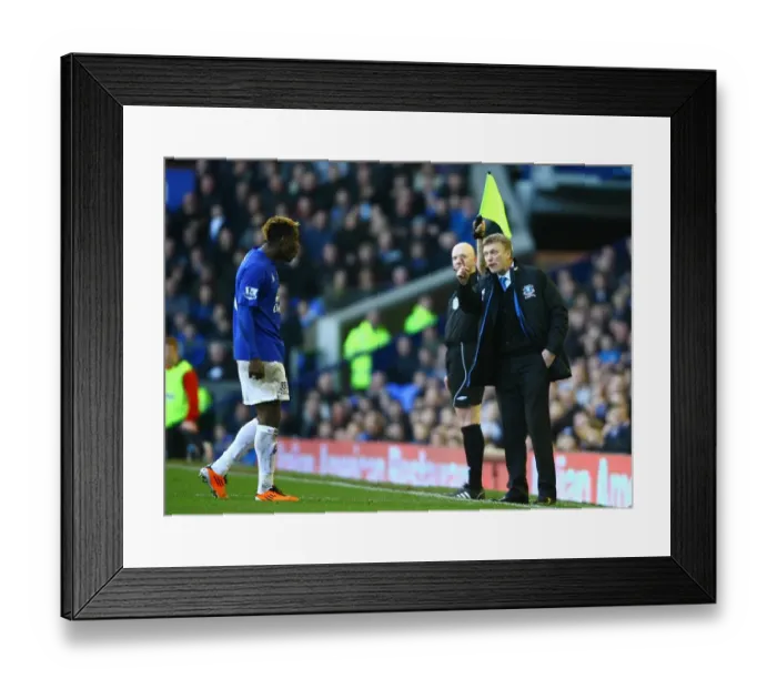 Framed Print : David Moyes vs. Louis Saha: Intense Moment at Goodison Park (Everton vs. Sunderland, February 26, 2011, Barclays Premier League) Framed Print : David Moyes vs. Louis Saha: Intense Moment at Goodison Park (Everton vs. Sunderland, February 26, 2011, Barclays Premier League)
