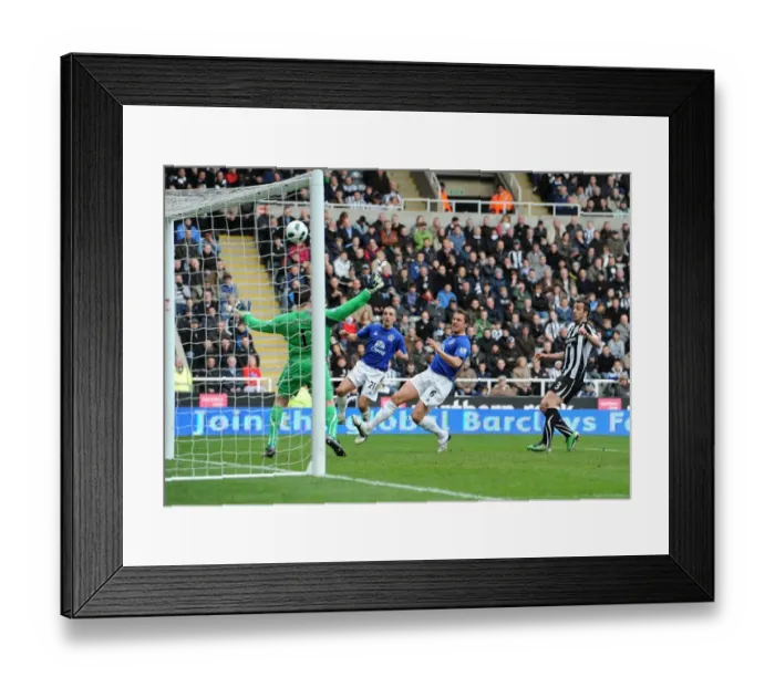 Framed Print : Jagielka Scores Everton's Second Goal Against Newcastle United at St. James Park (05.03.2011)