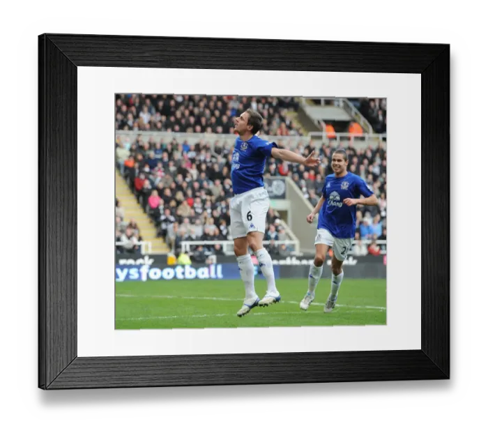 Framed Print : Everton's Double Delight: Jagielka Scores Second in Epic Newcastle Victory (05 March 2011) Framed Print : Everton's Double Delight: Jagielka Scores Second in Epic Newcastle Victory (05 March 2011)