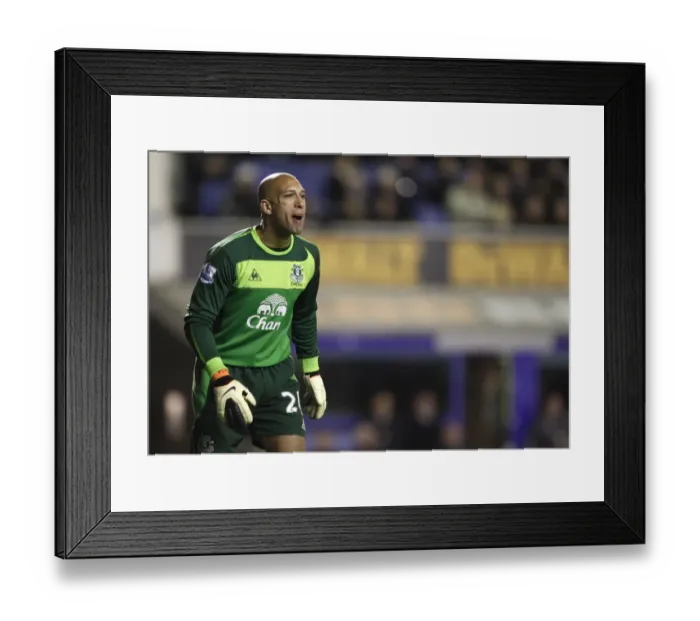 Framed Print : Tim Howard in Action: Everton Goalkeeper's Determination (Everton vs Birmingham City, 09 Mar 2011) Framed Print : Tim Howard in Action: Everton Goalkeeper's Determination (Everton vs Birmingham City, 09 Mar 2011)