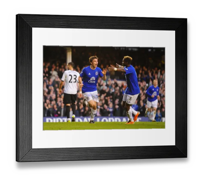 Framed Print : Seamus Coleman and Louis Saha's Unforgettable Goal Celebration: Everton's Thrilling Moment (19 March 2011 vs. Fulham) Framed Print : Seamus Coleman and Louis Saha's Unforgettable Goal Celebration: Everton's Thrilling Moment (19 March 2011 vs. Fulham)