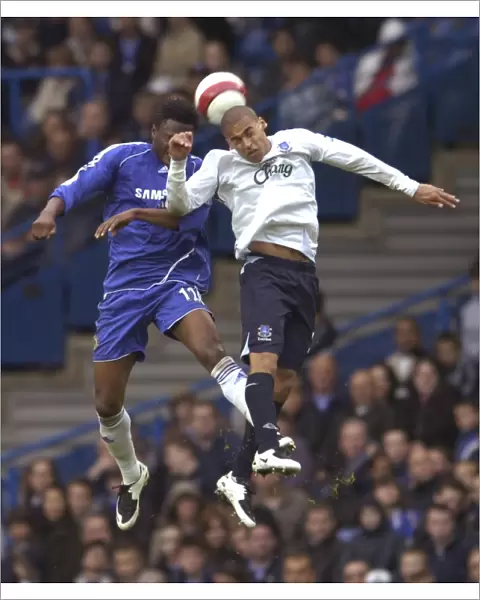 Chelsea v Everton - John Obi Mikel in action against Leon Osman