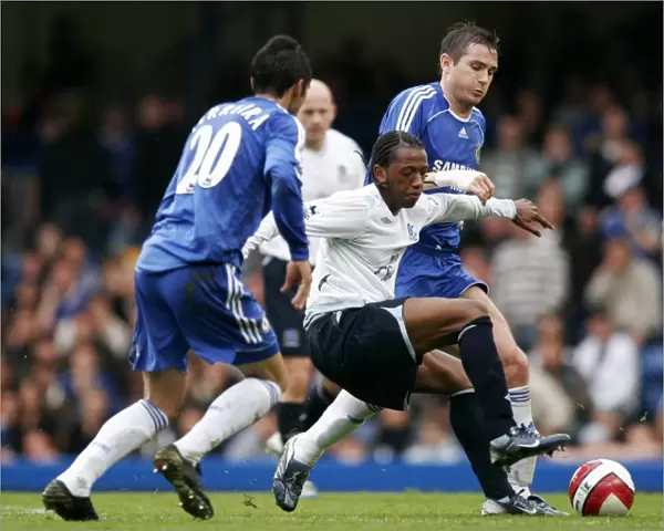 Chelsea v Everton - Manuel Fernandes in action against Frank Lampard