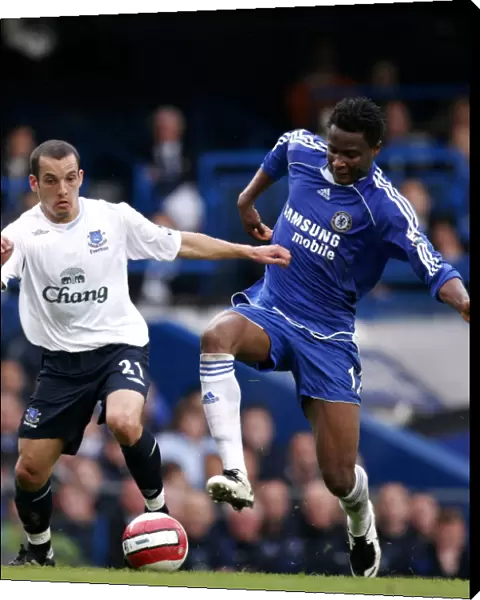 Chelsea v Everton - Leon Osman in action against John Obi Mikel
