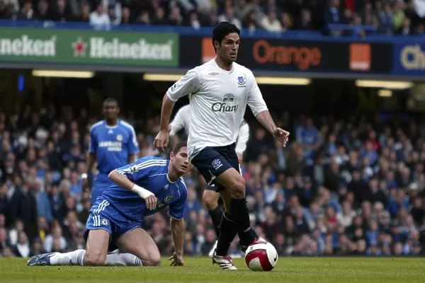 Chelsea v Everton - Mikel Arteta in action against Frank Lampard