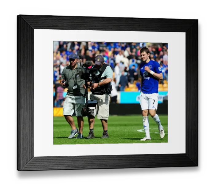 Framed Print : Everton's Bilyaletdinov Reacts: Barclays Premier League Showdown - Wolverhampton Wanderers vs. Everton (09 April 2011)
